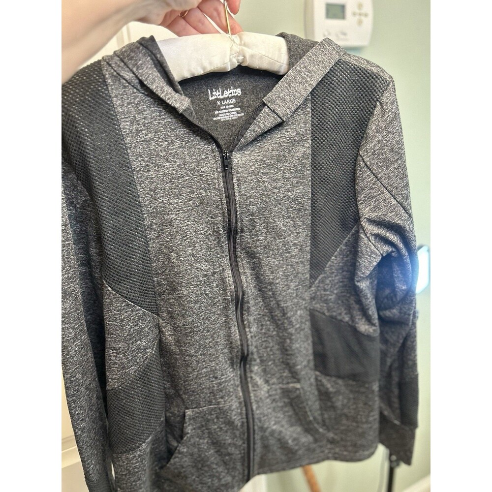 Litletics Gray Full Zip Women’s Hooded Performance Jacket XL Stretch Athleisure - Picture 9 of 12